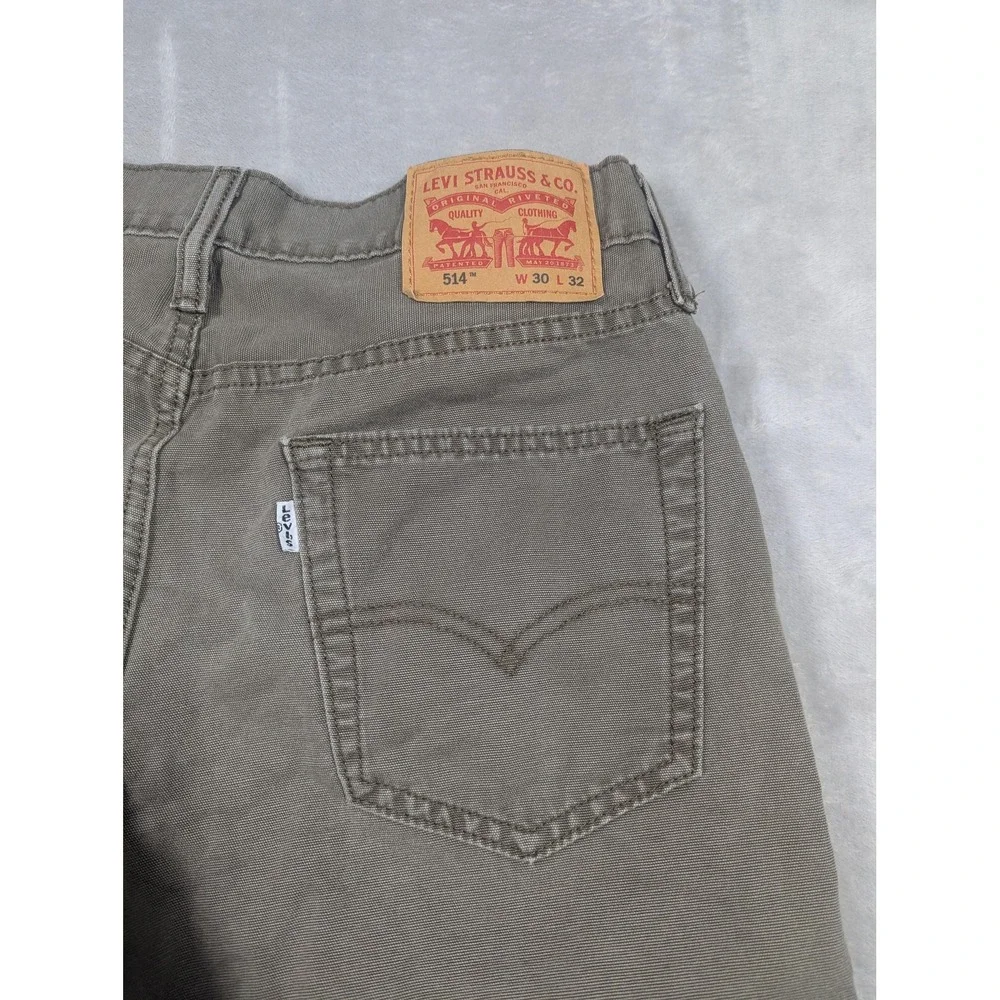 Levis 514 Jeans Mens 30x32‎ Green Straight Leg 100% Cotton Mid Rise Denim
